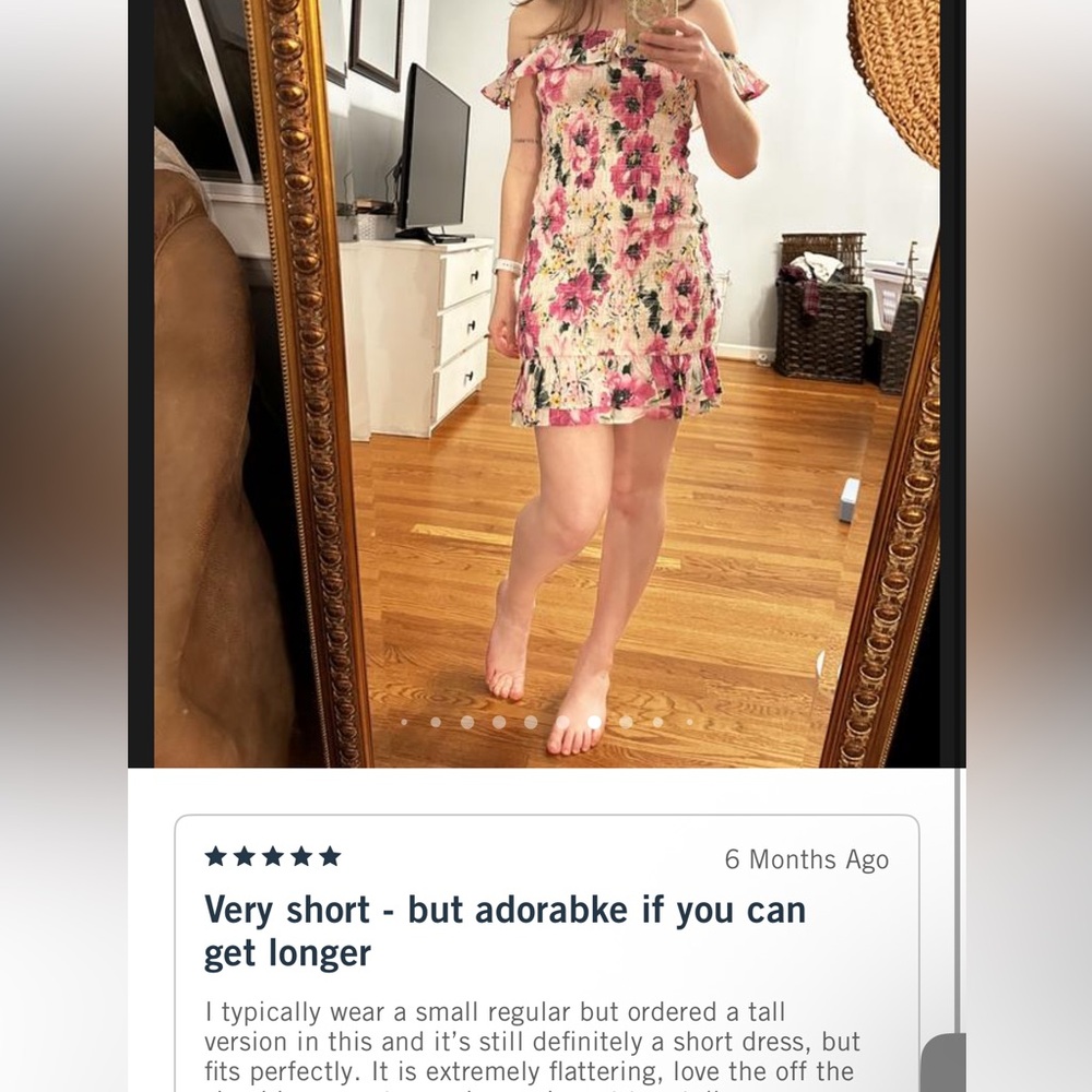 Abercrombie & Fitch Off-The-Shoulder Smocked Mini Dress - Picture 5 of 6